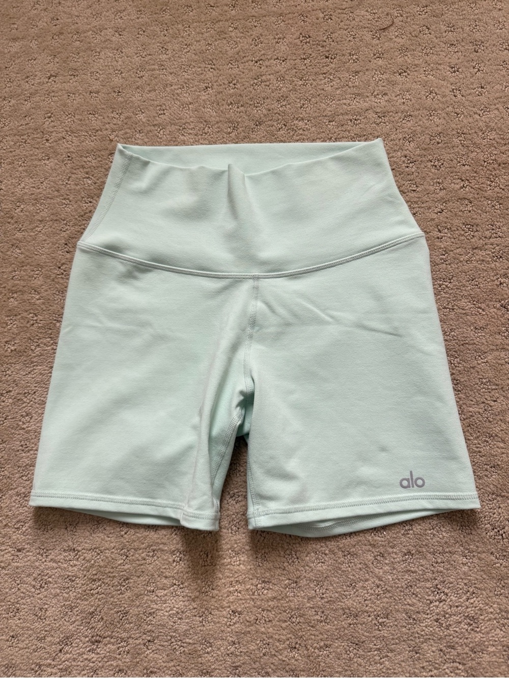 ALO Yoga High-Rise Bike Shorts in Mint Green